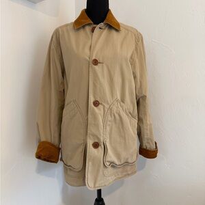 J. Crew Barn Jacket with Corduroy Collar and Sleeves